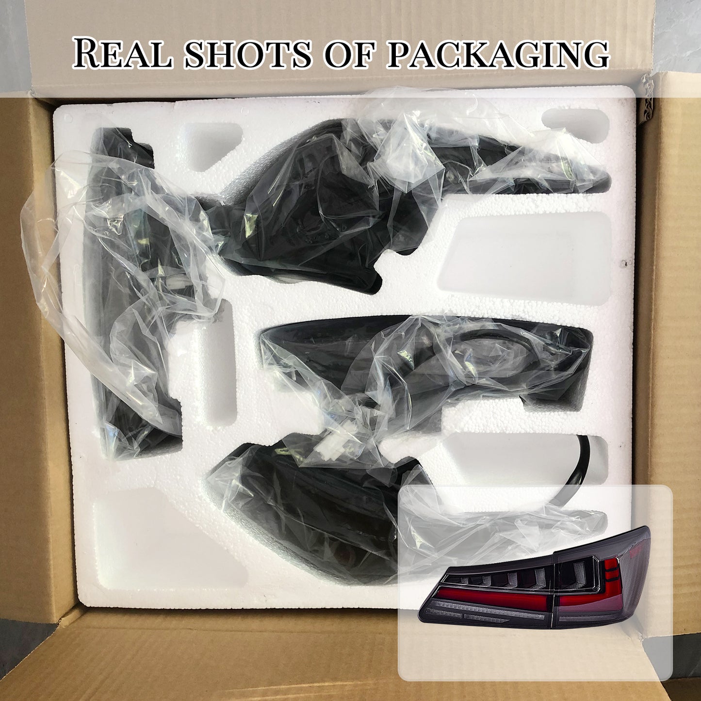 HCMOTION DOT-Approved LED Tail Lights for 2006-2012 Lexus IS250 IS350 IS F | Startup Animation & Sequential Signal Smoked Type A 1 Pair