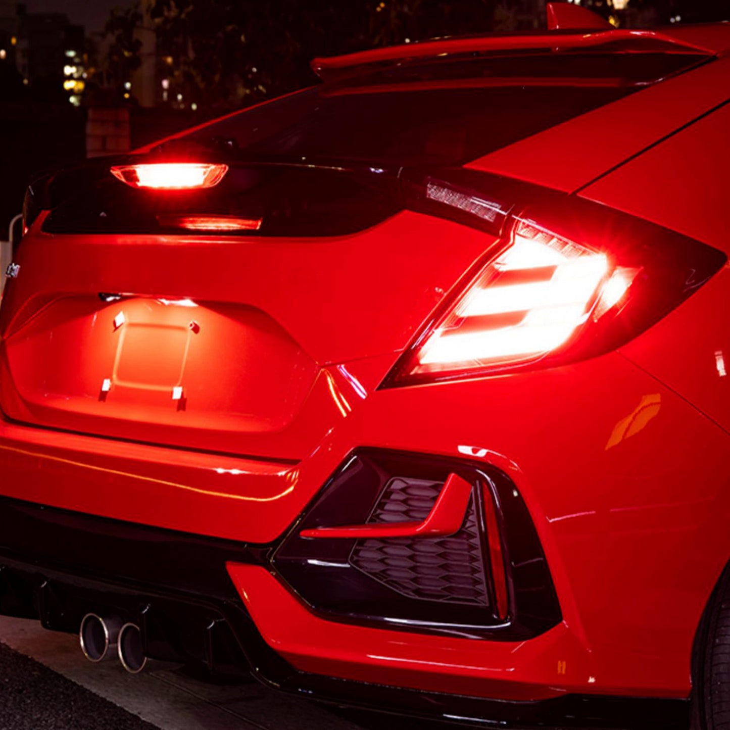 HCMOTION DOT-Approved LED Tail Lights for 2016-2021 Honda Civic Hatchback | Sequential Signal & Startup Animation Clear Lens Pair