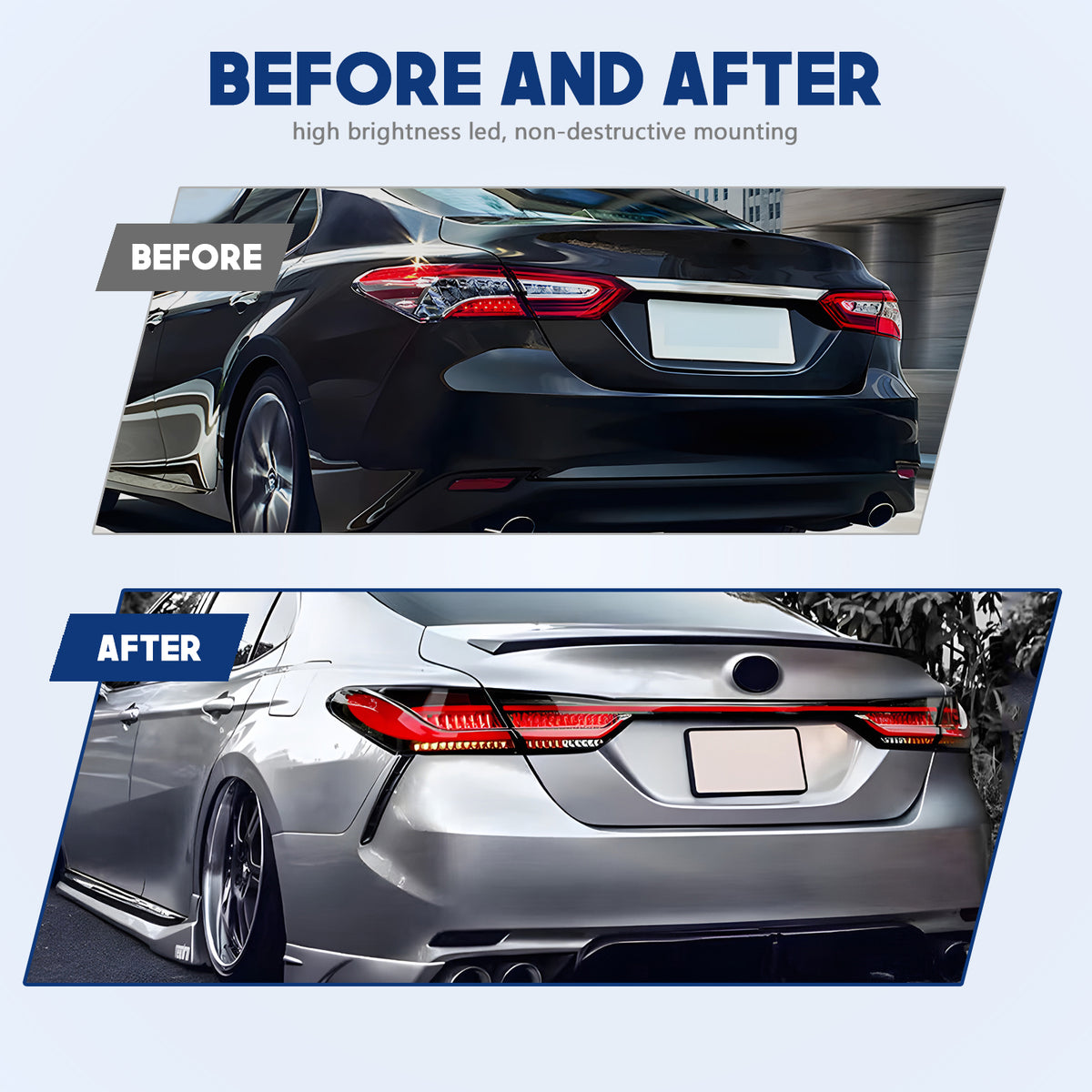 HCMOTION Used LED Taillights for Toyota Camry 2018-2022 | Sequential Turn Signal & Start-up Animation Smoked 3 PC