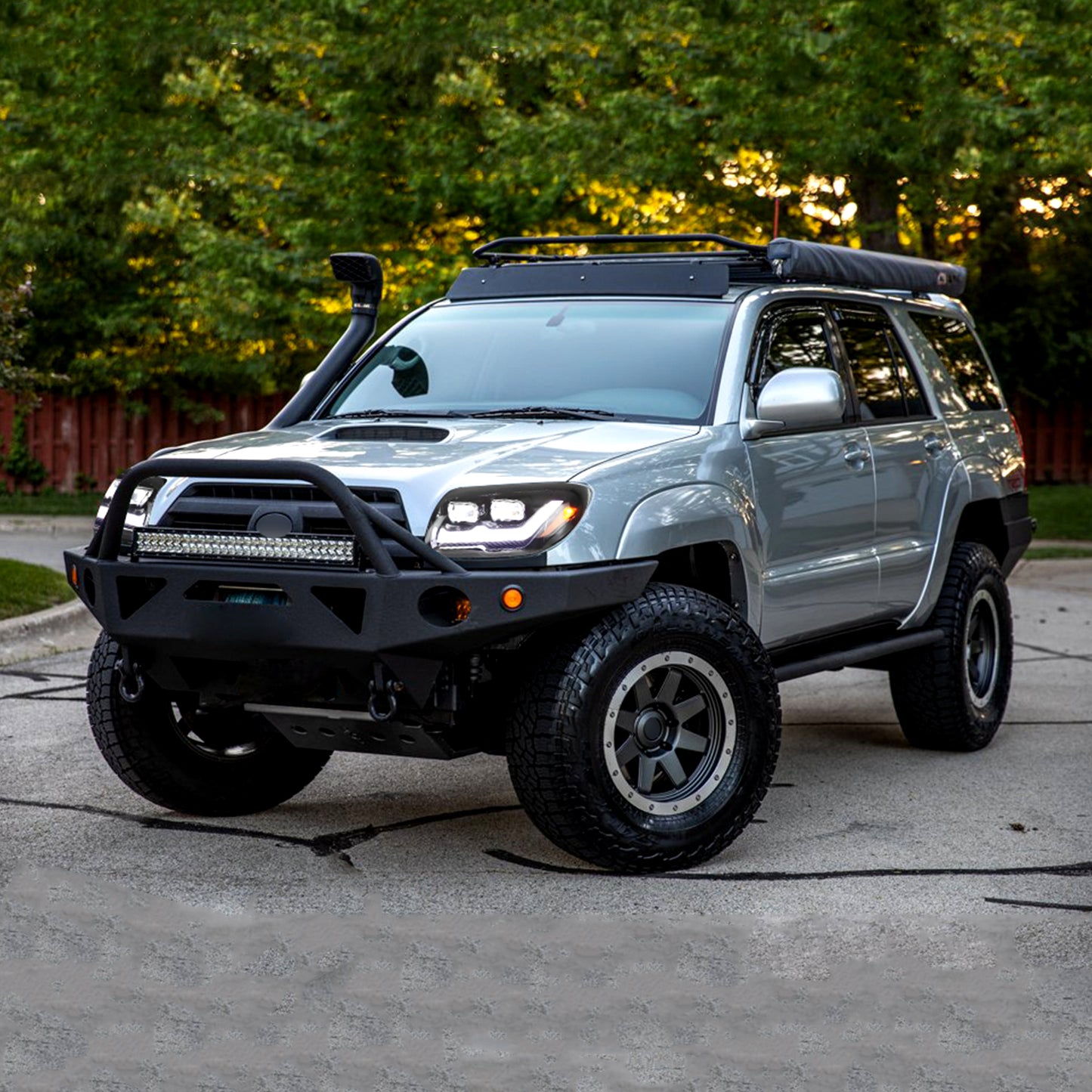 LED Headlights Fit for Toyota 4Runner 4th GEN 2003-2009 Sequential Turn Signal and Animation DRL with Trim Strips for 2003–2005 Models, 2PCS Set