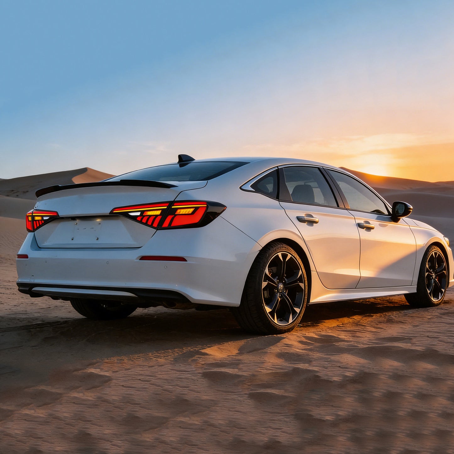 LED Tail Light Assembly Compatible with Honda Civc 11th Gen 2022-2026 Start UP Animation Sequential Turn Light Rear Lamps 2Pcs