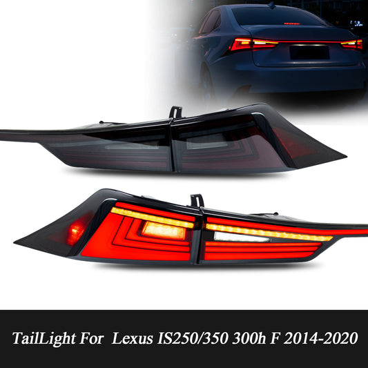 LED Tail Light Assembly Compatible with Lexus IS250/350 300h F 2014-2020 Start UP Animation Sequential Turn Light Rear Lamps 2Pcs