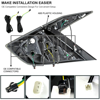 HCMOTION LED RGB Taillights for 2016-2021 Honda Civic 10th Gen Sedan | Sequential Turn Signal & Startup Animation Smoked