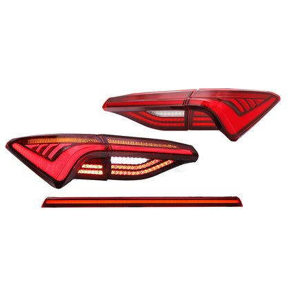 HCMOTION LED Tail Lights for 2019-2023 Toyota Avalon | Sequential Turn Signal & Startup Animation Red
