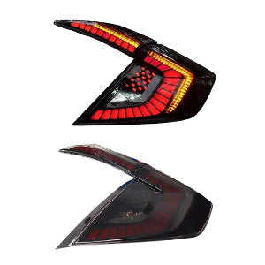 HCMOTION DOT-Approved LED Tail Lights for 2016-2021 Honda Civic 10th Gen Sedan | Startup Animation & Sequential Signal Pair