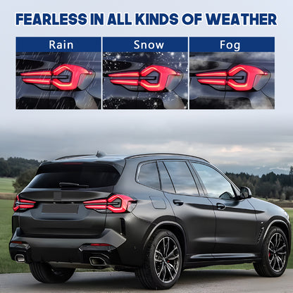 HCMOTION DOT-Approved LED Tail Lights for 2018-2021 BMW X3 G01 F97 | Startup Animation & Sequential Signal Pair