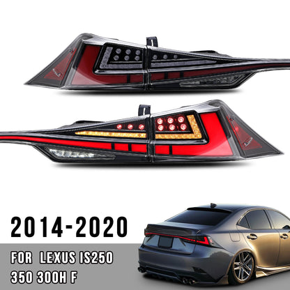 HCMOTION LED Taillights for 2014-2020 Lexus IS250 IS350 IS300h | Startup Animation & Sequential Signal Clear