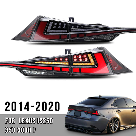 HCMOTION LED Taillights for 2014-2020 Lexus IS250 IS350 IS300h | Startup Animation & Sequential Signal Clear