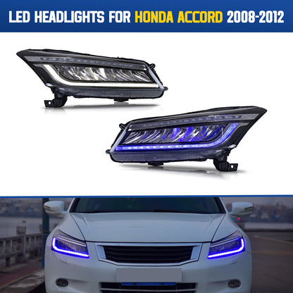 HCMOTION LED Headlights for 2008-2012 Honda Accord | Sequential Signal & Startup Animation