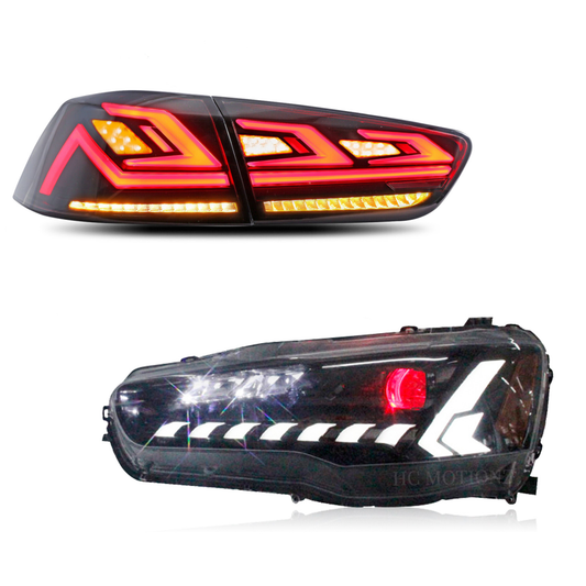 HCMOTION LED Headlights and Taillights for Mitsubishi Lancer 2008-2017 | Sequential Turn Signal & Startup Animation