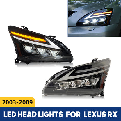 HCMOTION LED Headlights for 2003-2009 Lexus RX330 RX350 RX400h | Projector Lens & Startup Animation