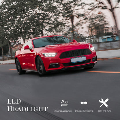 HCMOTION LED Headlights for Ford Mustang 2015-2017 | Sequential Turn Signal & Startup Animation