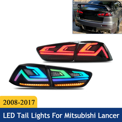 HCMOTION LED RGB Taillights for 2008-2017 Mitsubishi Lancer & EVO X | Startup Animation & Sequential Signal Smoked