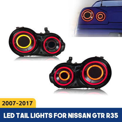 HCMOTION LED Tail Lights for 2007-2017 Nissan GTR GT-R R35 | Startup Animation & Sequential Signal