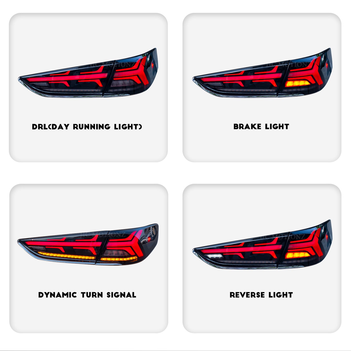 HCMOTION LED Taillights for Hyundai Sonata 2017-2019 | Sequential Signal & Startup Animation Smoked