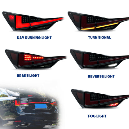 HCMOTION LED Taillights for 2012-2020 Lexus GS 250 300h 350 F 450h | Sequential Turn Signal & Startup Animation Smoked