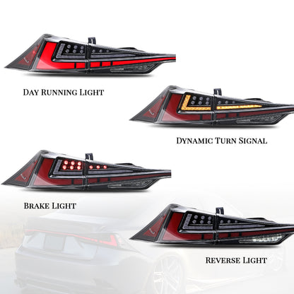 HCMOTION LED Taillights for 2014-2020 Lexus IS250 IS350 IS300h | Startup Animation & Sequential Signal Clear