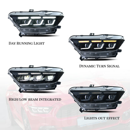 HCMOTION LED Headlights for Ford Mustang 2015-2017 | Sequential Turn Signal & Startup Animation