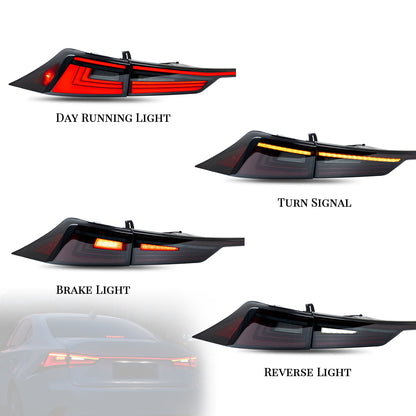 HCMOTION DOT-Approved LED Tail Lights for 2014-2020 Lexus IS 250/350/300h | Sequential Signal & Startup Animation Pair