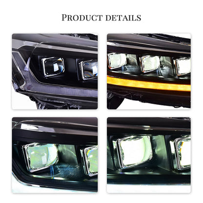 HCMOTION DOT-Approved LED Headlights for 2008-2012 Honda Accord 8th Gen | Projector Front Lamps Sequential Signal & Startup Animation 1 Pair