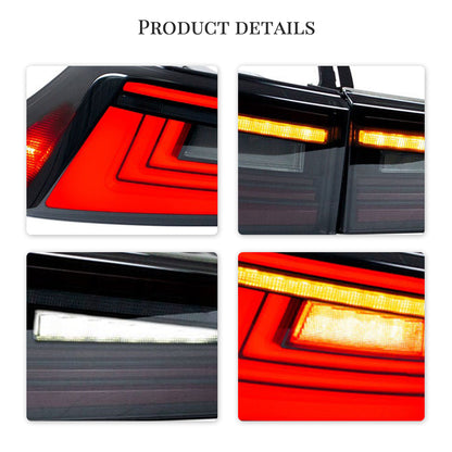 HCMOTION DOT-Approved LED Tail Lights for 2014-2020 Lexus IS 250/350/300h | Sequential Signal & Startup Animation Pair