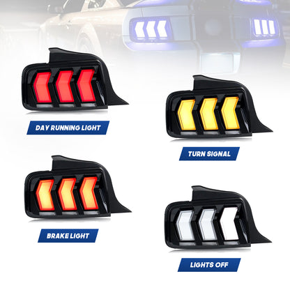 HCMOTION LED RGB Tail Lights for 2005-2009 Ford Mustang | Startup Animation & Sequential Signal Clear