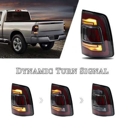 HCMOTION LED Tail Lights for Dodge RAM1500 2009-2018/RAM2500 2013-2018 |  Sequential & Start-up Animation Clear