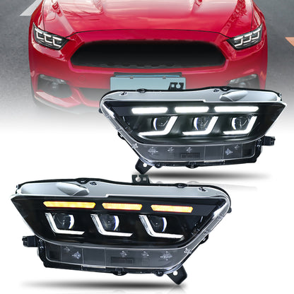 HCMOTION LED Headlights for Ford Mustang 2015-2017 | Sequential Turn Signal & Startup Animation