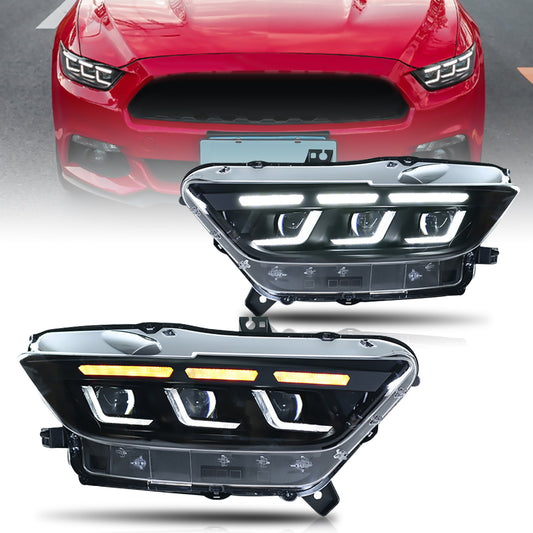 HCMOTION LED Headlights for Ford Mustang 2015-2017 | Sequential Turn Signal & Startup Animation