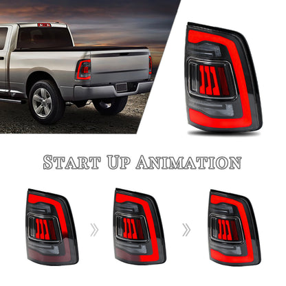 HCMOTION LED Tail Lights for Dodge RAM1500 2009-2018/RAM2500 2013-2018 |  Sequential & Start-up Animation Clear