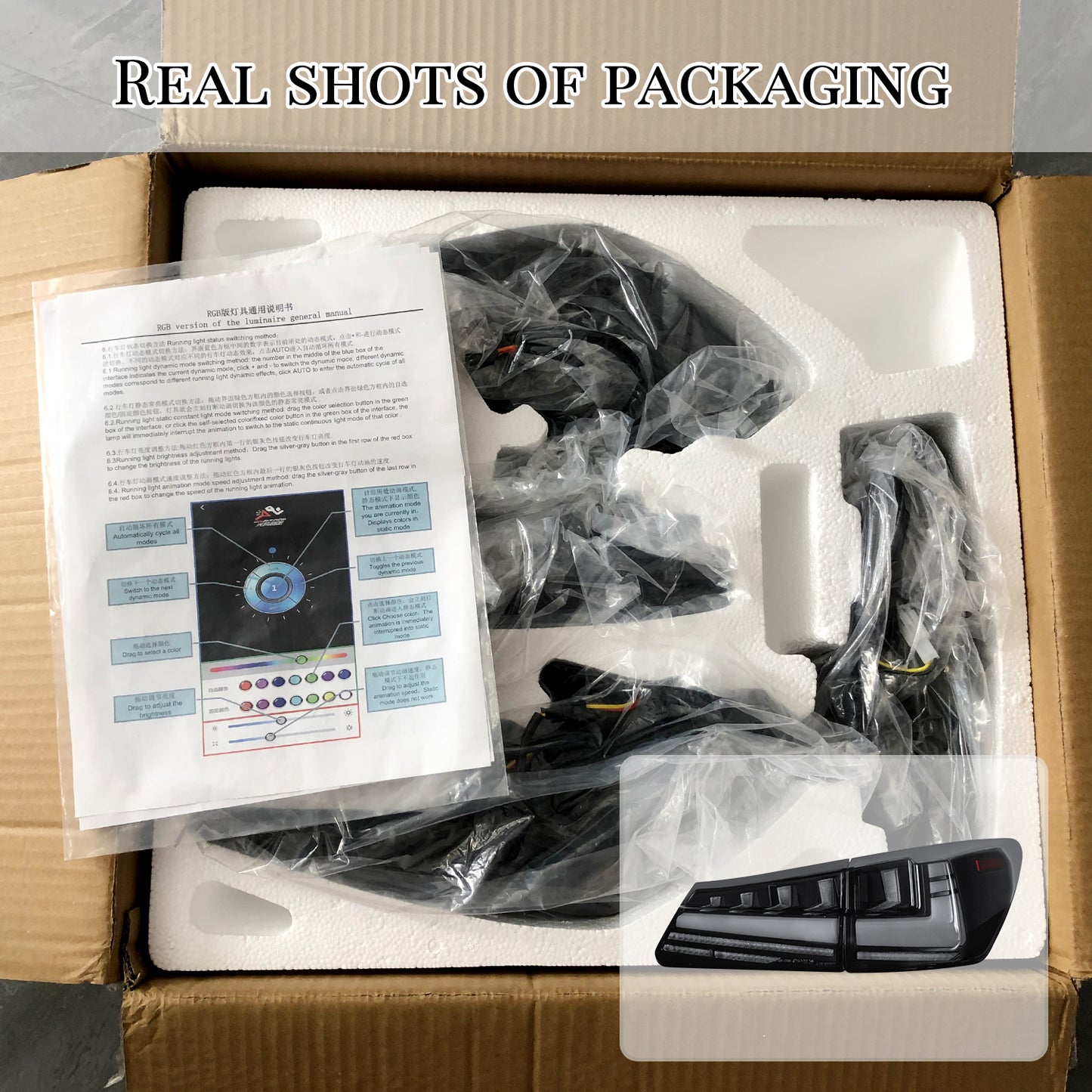 HCMOTION LED RGB Tail Lights for 2006-2012 Lexus IS250 IS350 ISF | Startup Animation & Sequential Signal Smoked