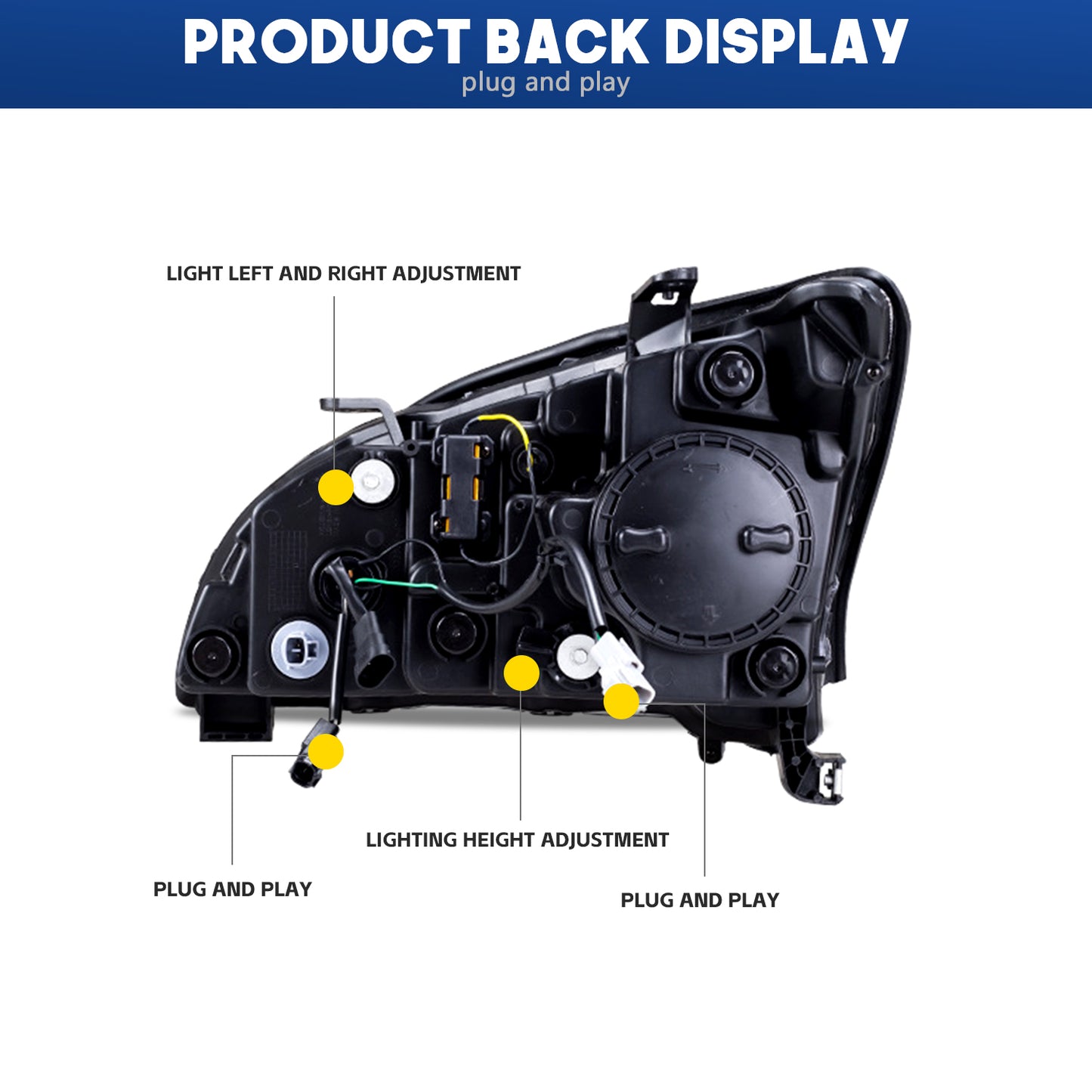 HCMOTION LED Headlights for 2003-2009 Lexus RX330 RX350 RX400h | Projector Lens & Startup Animation