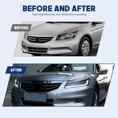 HCMOTION LED Headlights for 2008-2012 Honda Accord | Sequential Signal & Startup Animation