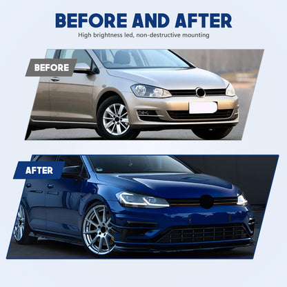 HCMOTION LED Headlights for 2013-2018 VW Golf MK7 | Sequential Signal & Startup Animation