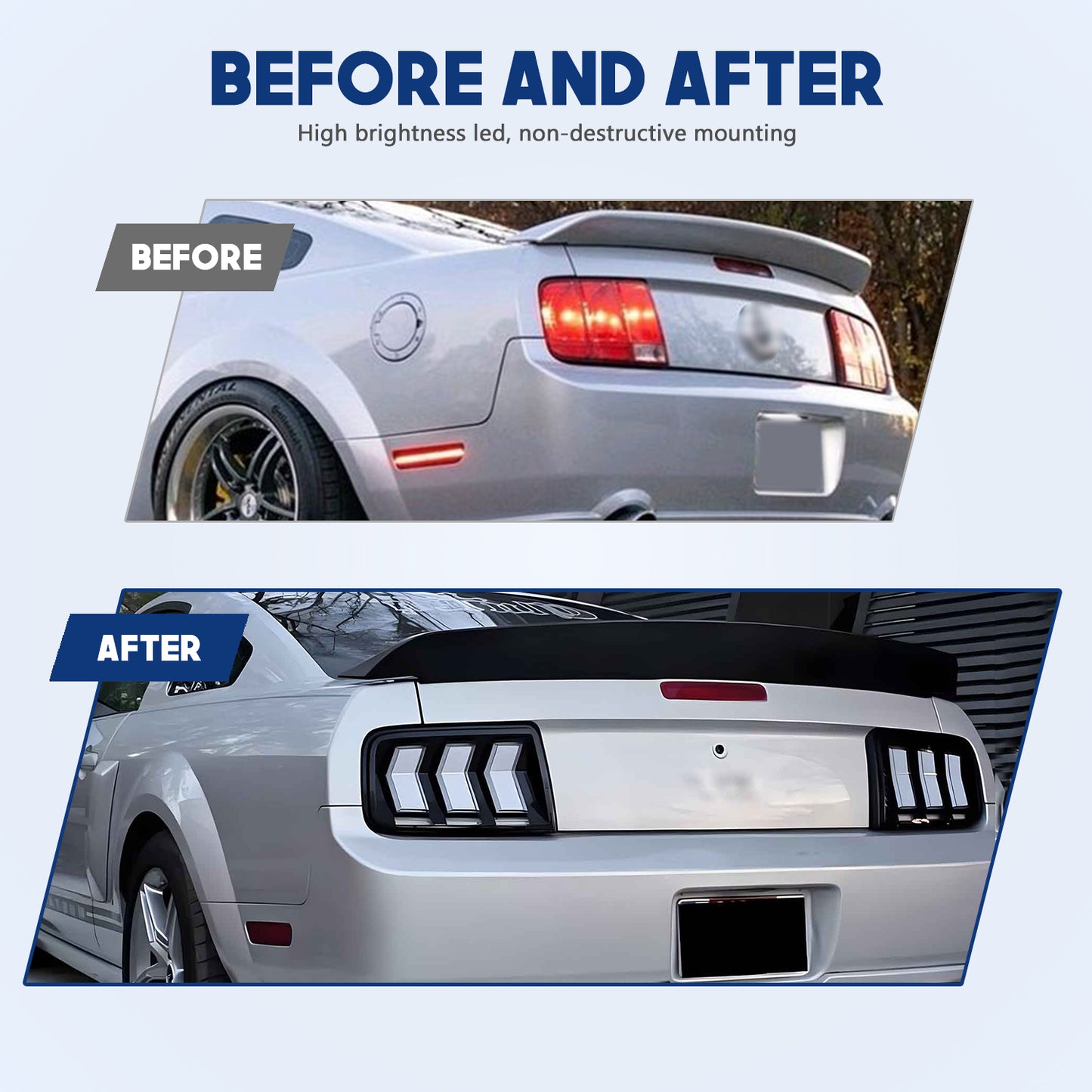 HCMOTION LED RGB Tail Lights for 2005-2009 Ford Mustang | Startup Animation & Sequential Signal Clear