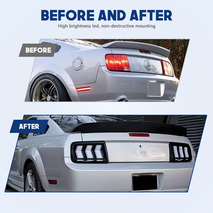 HCMOTION LED RGB Tail Lights for 2005-2009 Ford Mustang | Startup Animation & Sequential Signal Clear
