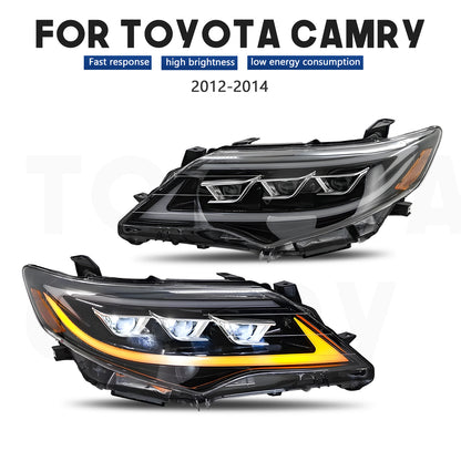 HCMOTION LED Headlight Assembly for 2012-2014 Toyota Camry (XV50) | Sequential Signal & Startup Animation Type B