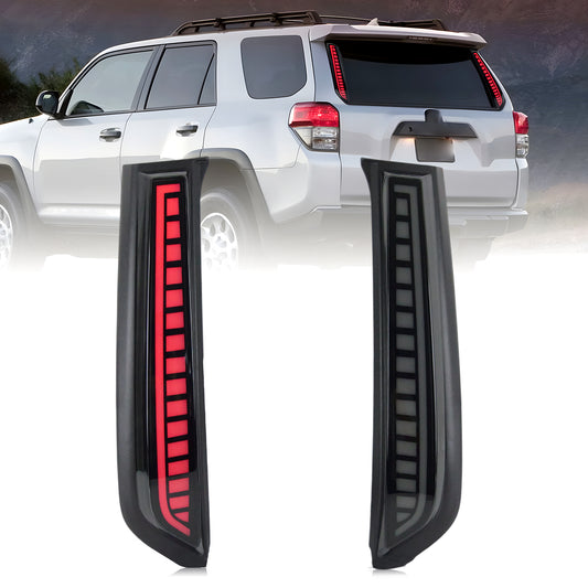 HCMOTION DOT-Approved Smoked LED Rear Pillar Lights for 2010-2023 Toyota 4Runner | Startup Animation & Sequential Turn Signal Pair