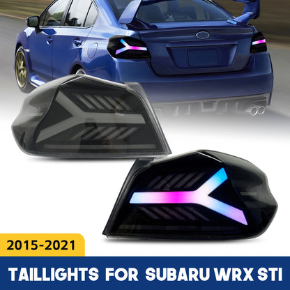 HCMOTION LED RGB Taillights for 2015-2021 Subaru WRX STI | Startup Animation & Sequential Signal Smoked