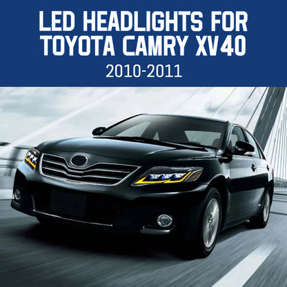 HCMOTION LED Headlight Assembly for 2010-2011 Toyota Camry XV40 | Sequential Signal & Startup Animation