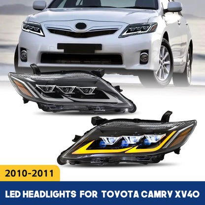 HCMOTION LED Headlight Assembly for 2010-2011 Toyota Camry XV40 | Sequential Signal & Startup Animation