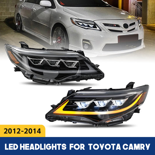 HCMOTION LED Headlight Assembly for 2012-2014 Toyota Camry (XV50) | Sequential Signal & Startup Animation Type B