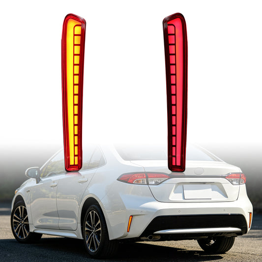 HCMOTION DOT-Approved LED Rear Bumper Lights for 2019-2022 Toyota Corolla/Levin | Sequential Turn Signal & Startup Animation Pair
