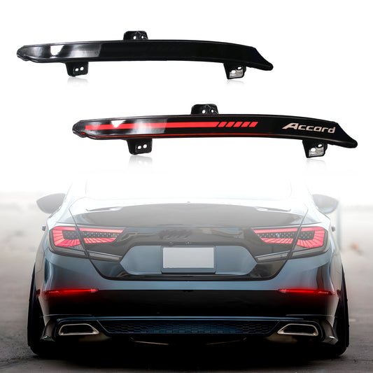 HCMOTION DOT-Approved Smoked LED Bumper Reflector Lights for 2018-2022 Honda Accord 10th Gen | Sequential Turn Signal Pair