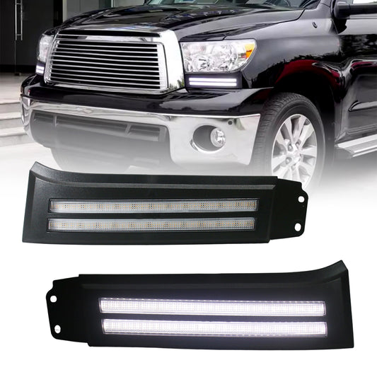 HCMOTION DOT-Approved LED DRL Assembly for 2007-2013 Toyota Tundra & 2007-2017 Sequoia | Startup Animation & Sequential Turn Signal Pair