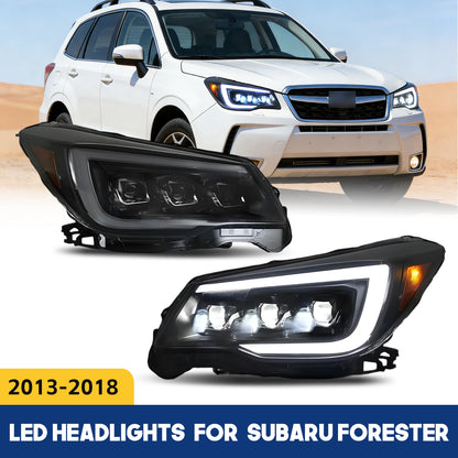 HCMOTION LED Headlight Assembly for 2013-2018 Subaru Forester (SJ) | Sequential Signal & Startup Animation