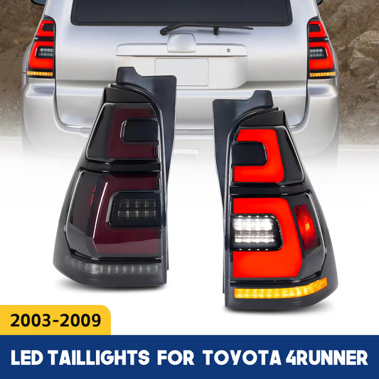 HCMOTION LED Taillights for Toyota 4Runner 4th GEN 2003-2009 | Sequential Turn Signal & Startup Animation Smoked