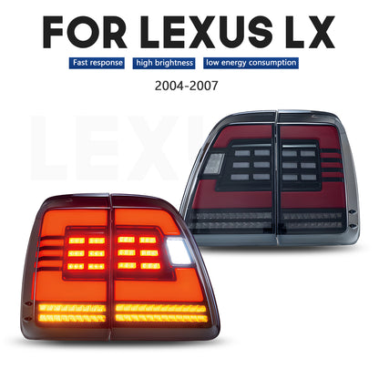 HCMOTION DOT-Approved LED Tail Lights for 2004-2007 Lexus LX 470 | Startup Animation & Sequential Signal Pair