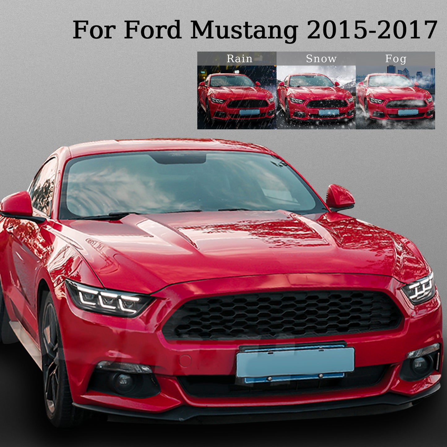 HCMOTION LED Headlights for Ford Mustang 2015-2017 | Sequential Turn Signal & Startup Animation
