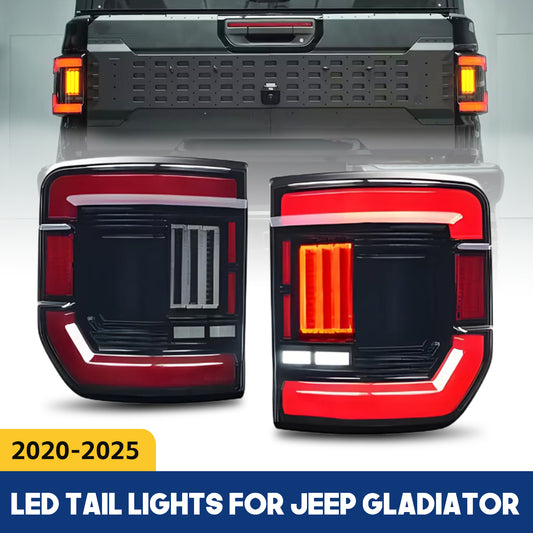 HCMOTION LED Tail Lights for 2020-2025 Jeep Gladiator (JT) | Sequential Turn Signal & Startup Animation